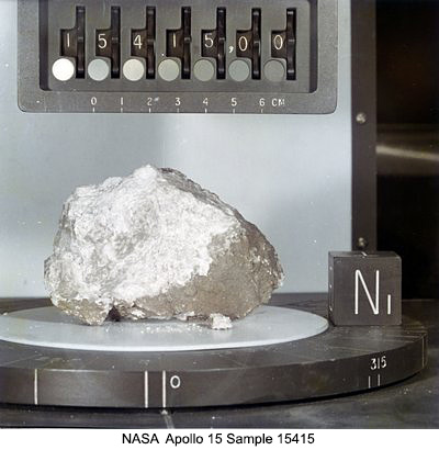 NASA photograph of Apollo 15 sample 15415.