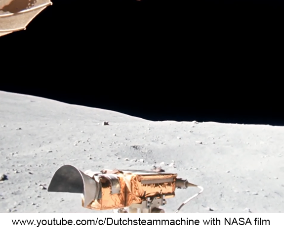 NASA video of riding along with Apollo 16 astronauts in the Lunar Roving Vehicle on the Moon.