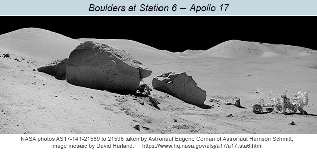 Apollo 17 station 6 boulders NASA photos