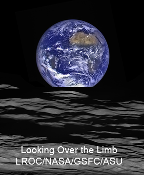LROC looking at Earth over limb of the Moon.