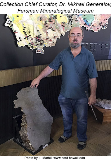 Dr. Generalov, collection chief Curator at Fersman Mineralogical Museum. title=