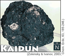 Kaidun breccia meteorite. 1-cm block for scale.