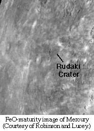 Rudaki Crater area FeO-maturity image