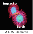 A.G.W. Cameron's impact simulation as a movie