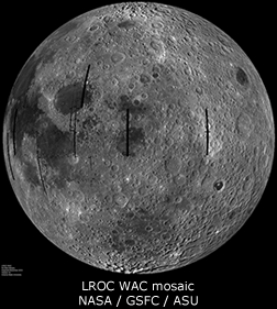 LROC WAC mosaic of the Moon from 90 east longitude. NASA/GSFC/ASU