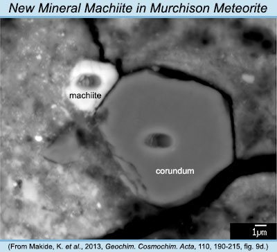 BSE image of machiite in sample of Murchison meteorite.