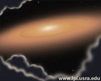 Artistic rendition of a protoplanetary disk. Credit: Lunar and Planetary Institute.